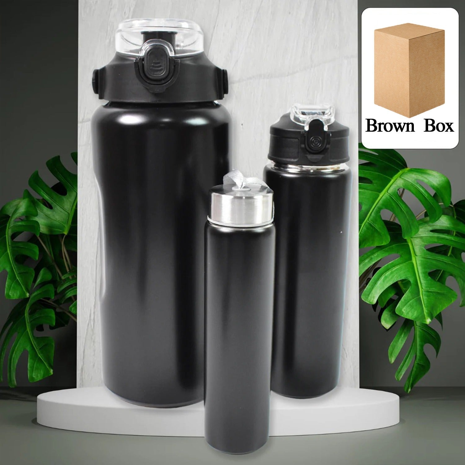 3 In 1 Stainless Steel Insulated Water Bottle, Double Wall Vacuum (3 Pcs Set / Different Size) 3 In 1 Stainless Steel Insulated Water Bottle, Double Wall Vacuum (3 Pcs Set / Different Size)